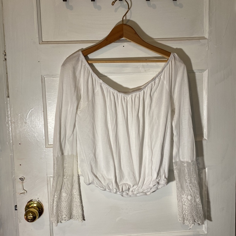 Long Sleeve Princess Cut Lace Sleeve Blouse🕊